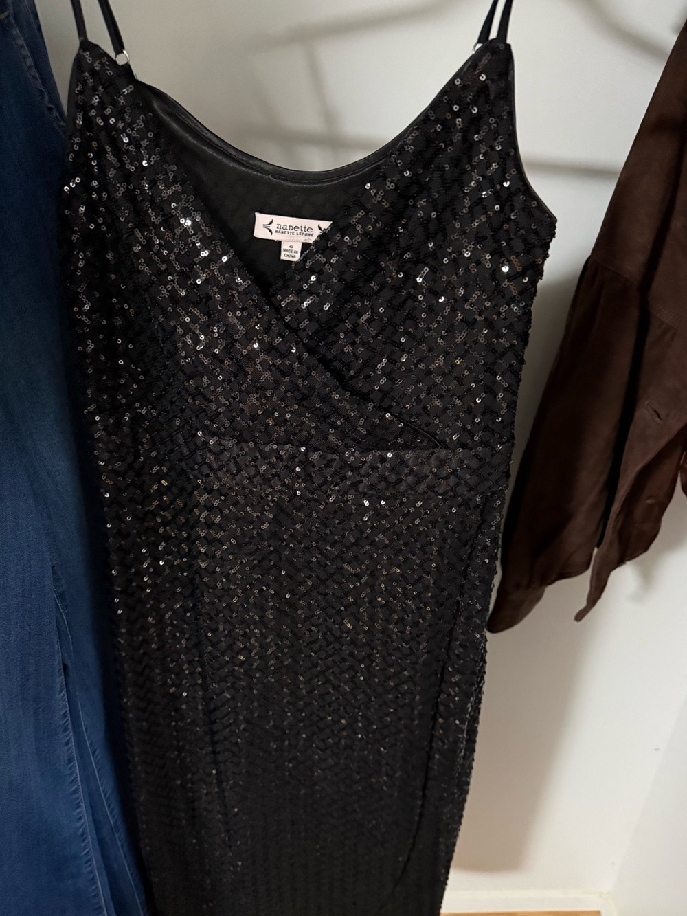 Nanette Lepore Sequin Midi Dress in Black
Size 6 Like New